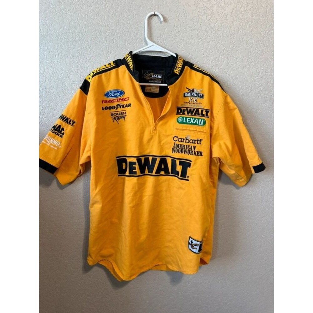 Vintage Chase Authentic Drivers Line 1/4 Zip Dewalt All Over Jersey Pullover